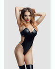 Glossy Reina Bodysuit Wetlook Black