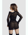 Glossy Sheril Dress 3 Pc Set Wetlook Black