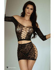 Diamond in the Rough 2 Pc Rhinestone Bodystocking Set with Thong - Multiple Colours