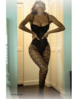 Too Many Diamonds Fishnet Tights - Black