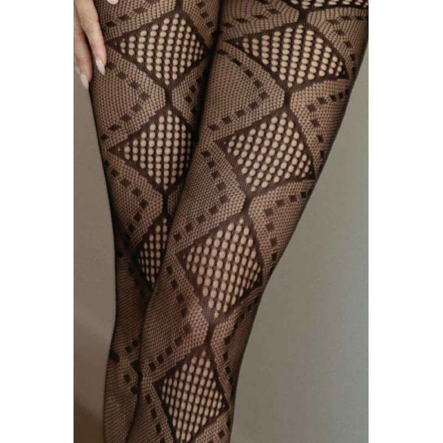 Midnight Allure Fishnet Tights - Black