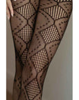 Midnight Allure Fishnet Tights - Black