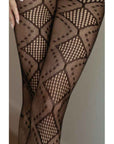 Midnight Allure Fishnet Tights - Black