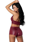 Thalia Burgundy Tease Two Piece Set