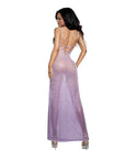 DreamGirl Ombre Glitter Mesh Gown Lilac