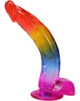 8.5" Realistic Cock with Balls (Rainbow)