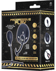 Inflatable Silicone Anal Plug With Plug (Black)