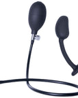 Inflatable Silicone Anal Plug With Plug (Black)