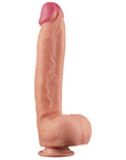 12" Dual Layered Platinum Silicone Cock (Flesh)