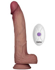 10" Vibrating Silicone Dong (Remote) - Flesh
