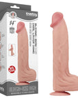 14'' King Sized Sliding Skin Dual Layer Dong (Flesh)