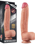 12" Dual Layered Platinum Silicone Cock (Flesh)