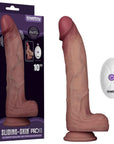 10" Vibrating Silicone Dong (Remote) - Flesh