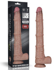 16" Dual Layered Bendable Silicone Cock XXL - Flesh - K. P.
