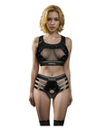 Rebellion Reign Iconic Harness Strap On Set L/XL - Black - K. P.