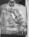 The Master Series - Stainless Steel Chastity Cage With Silicone Urethral Plug - Silver - K. P.