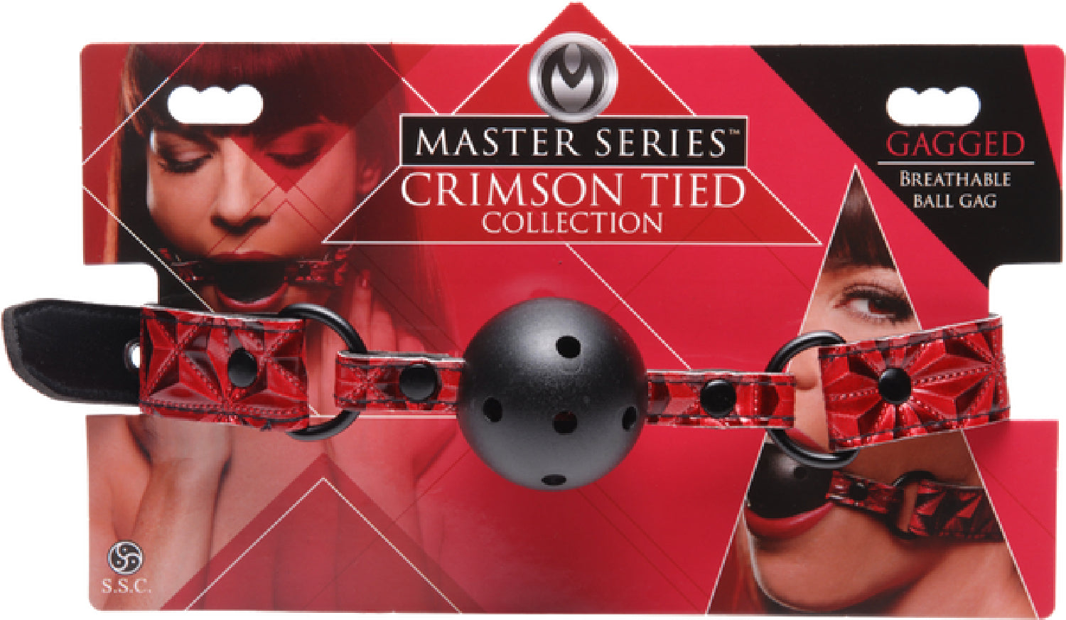 The Master Series - Crimson Tied Breathable Ball Gag - Red/Black - K. P.
