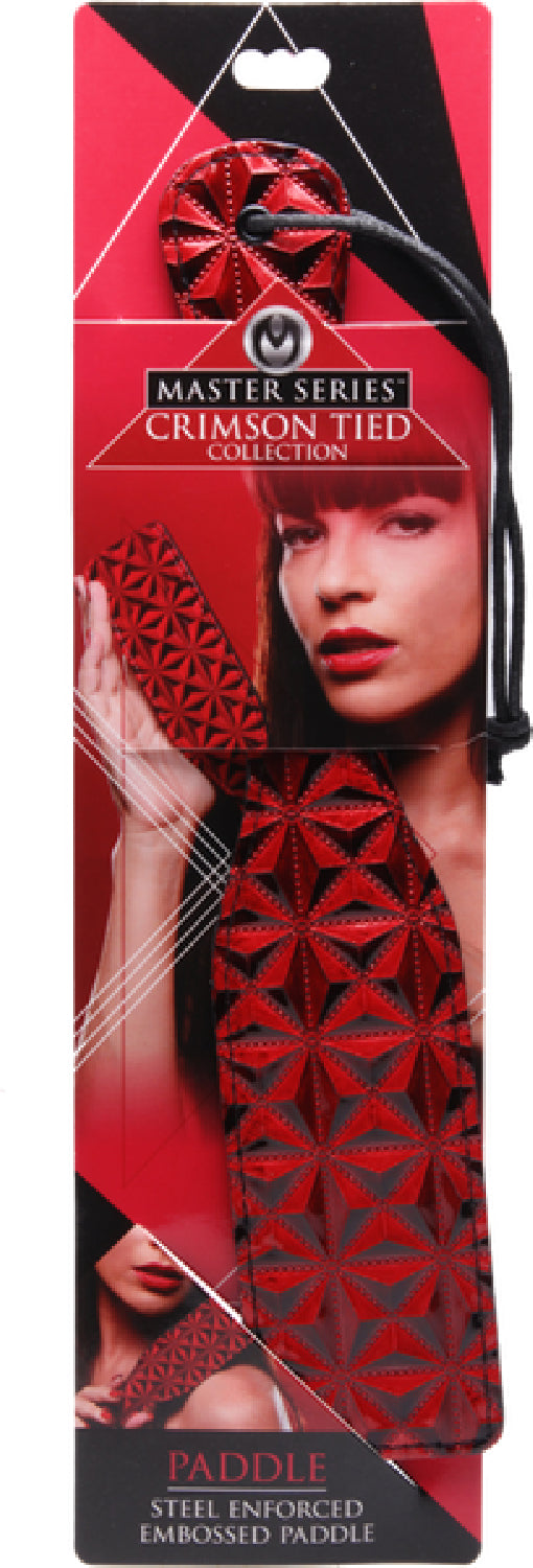 The Master Series - Crimson Tied Steel Enforced Spanking Paddle - Red - K. P.