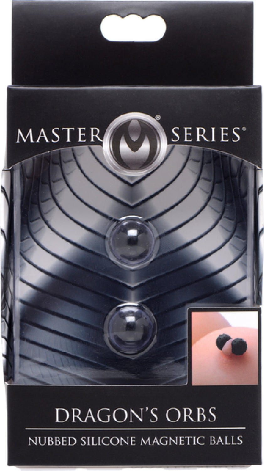 The Master Series - Dragon's Orbs Nubbed Silicone Magnetic Balls - Black - K. P.