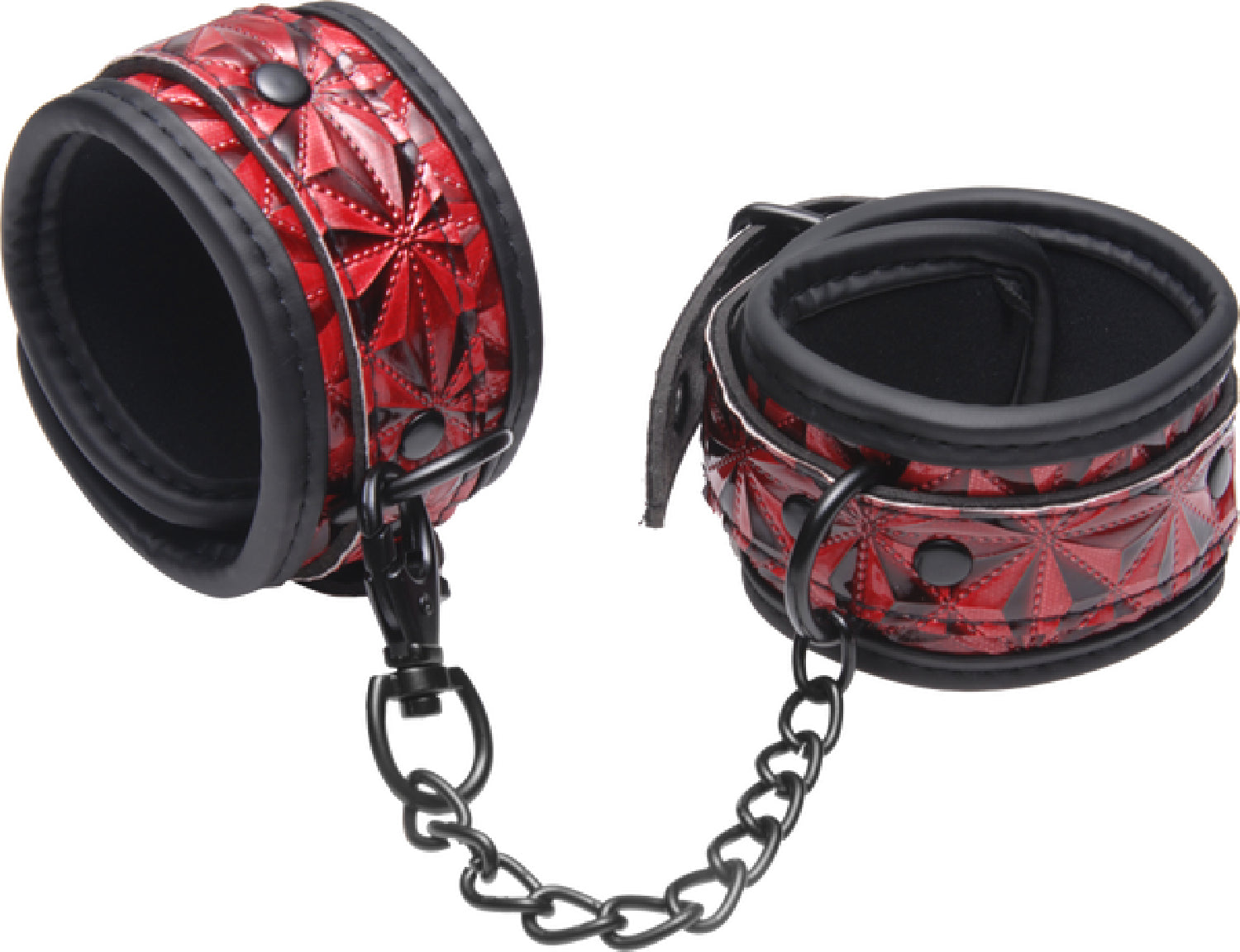 The Master Series - Crimson Tied Embossed Wrist & Ankle Cuffs - Red/Black - K. P.