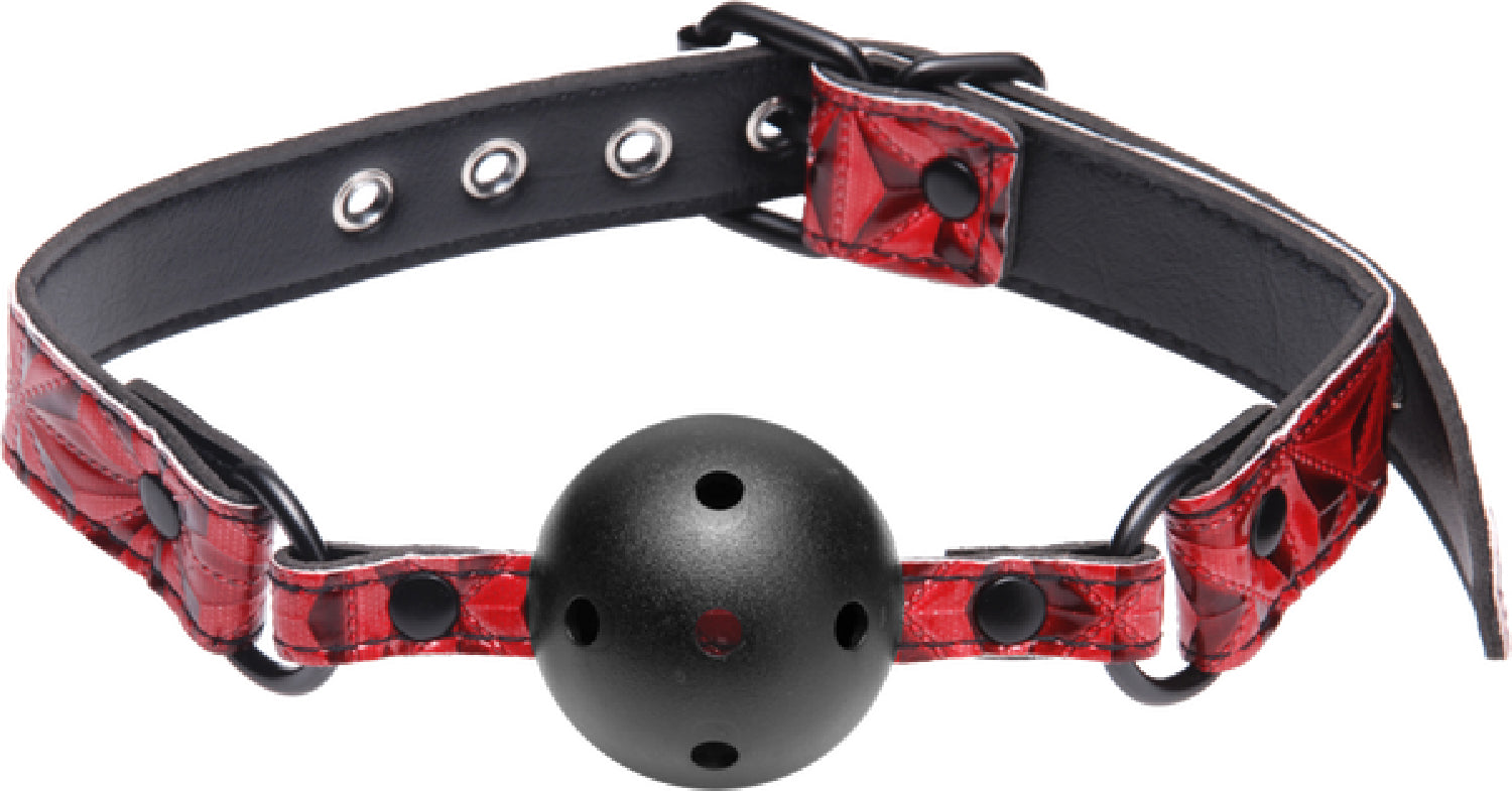 The Master Series - Crimson Tied Breathable Ball Gag - Red/Black - K. P.