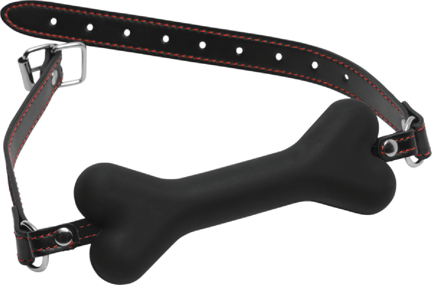 The Master Series - Hound Adjustable Dog Bone Gag - Black - K. P.