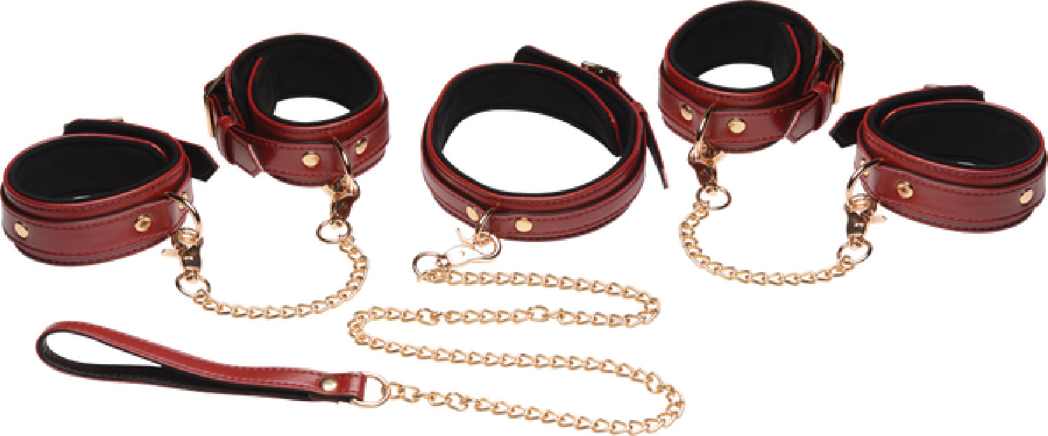 The Master Series - 6 Piece Bondage Set - Burgundy - K. P.