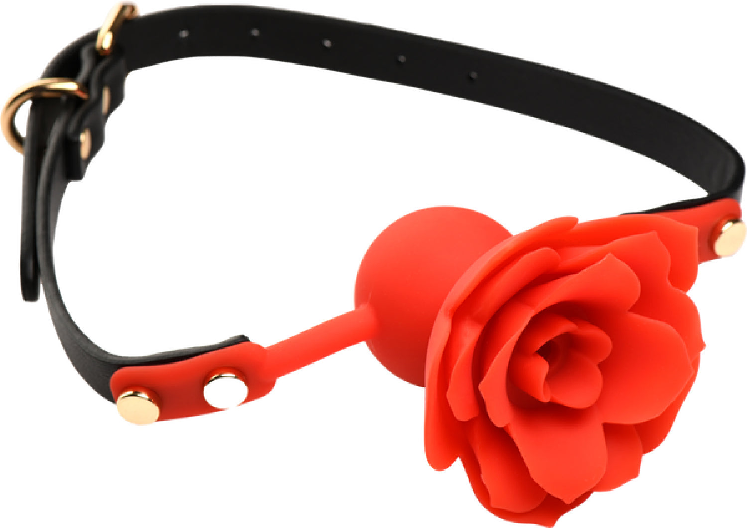 The Master Series - Blossom Gag Silicone Rose Gag - Black/Red - K. P.