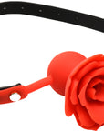 The Master Series - Blossom Gag Silicone Rose Gag - Black/Red - K. P.