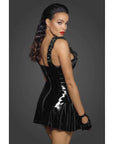 Short PVC dress w Frilled Shoulder Straps