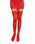 Dreamgirl Lace Top Thigh High Stockings White