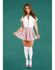 3 Pc Pink Private School Girl Costume