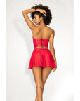 Red Vinyl Bustier and Thong 2 in 1 Set