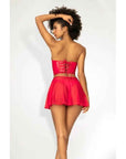 Red Vinyl Bustier and Thong 2 in 1 Set