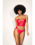Red Vinyl Bustier and Thong 2 in 1 Set