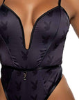Playboy Blackout Bunny Romper Black