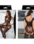 Lace Me Up Fishnet Bodysuit Black