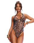 Addia Leopard Print Crotchless Teddy