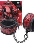 The Master Series - Crimson Tied Embossed Wrist & Ankle Cuffs - Red/Black - K. P.