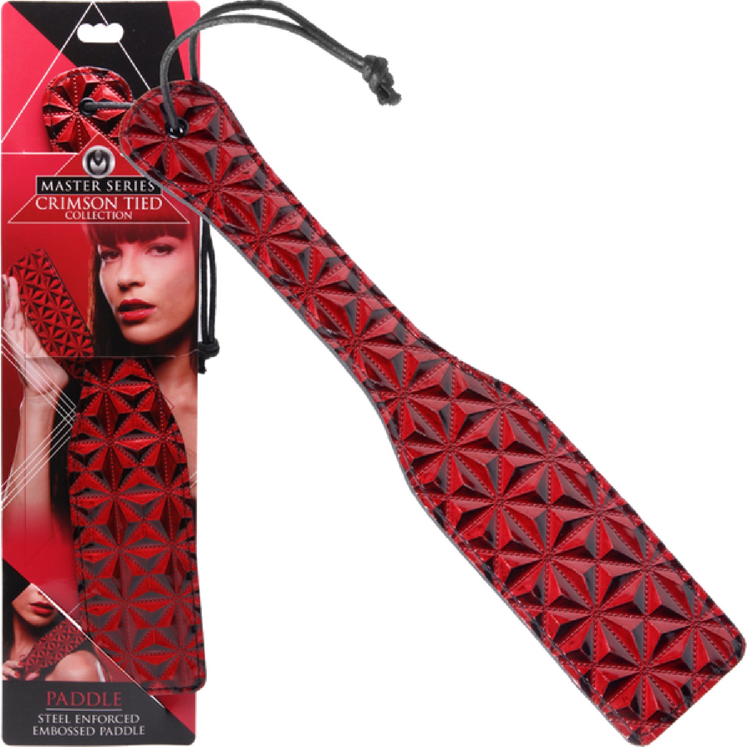The Master Series - Crimson Tied Steel Enforced Spanking Paddle - Red - K. P.