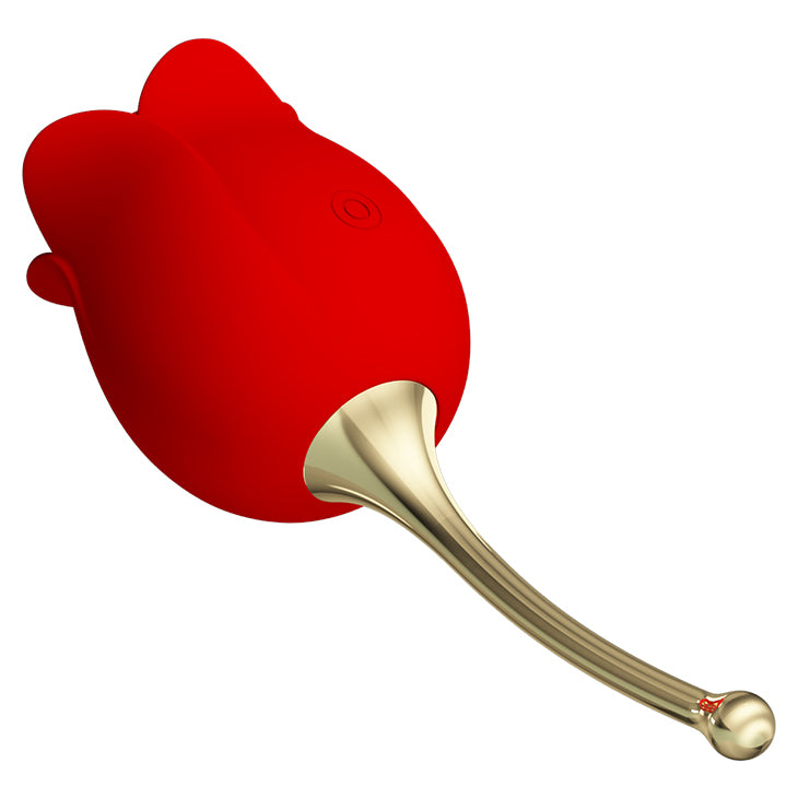 Tongue Licking Vibrator - Rose Lover - Red - K. P.