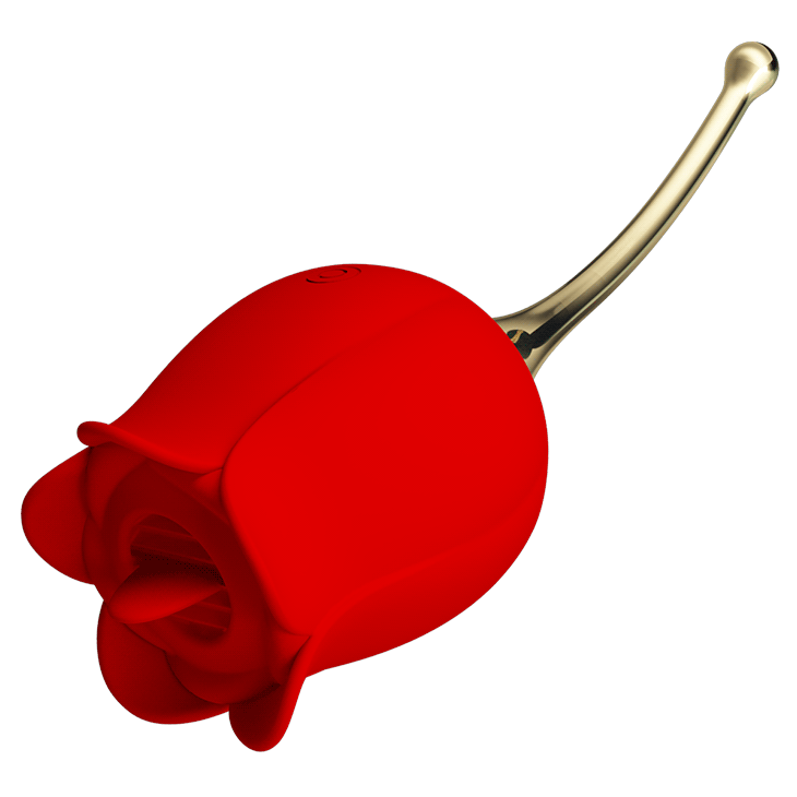 Tongue Licking Vibrator - Rose Lover - Red - K. P.