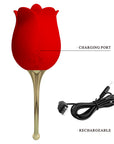 Tongue Licking Vibrator - Rose Lover - Red - K. P.