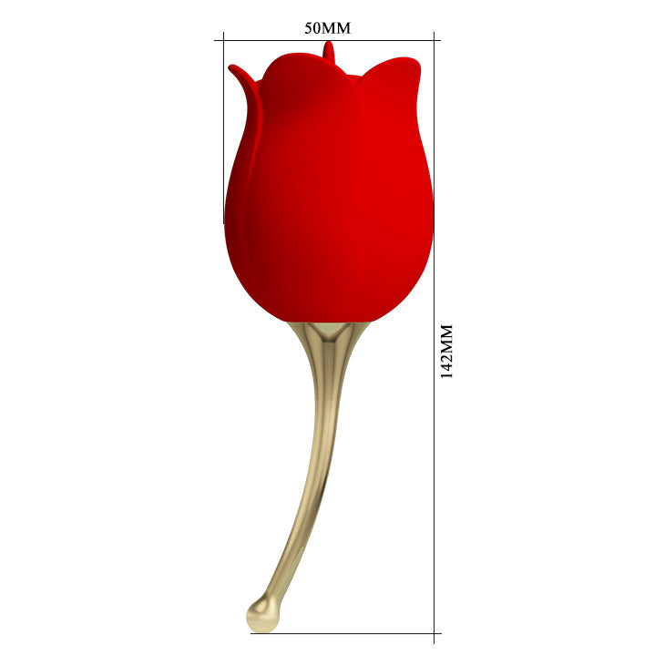 Tongue Licking Vibrator - Rose Lover - Red - K. P.