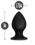 Anal Adventures - Platinum Silicone Anal Stout Plug Medium - Black - K. P.