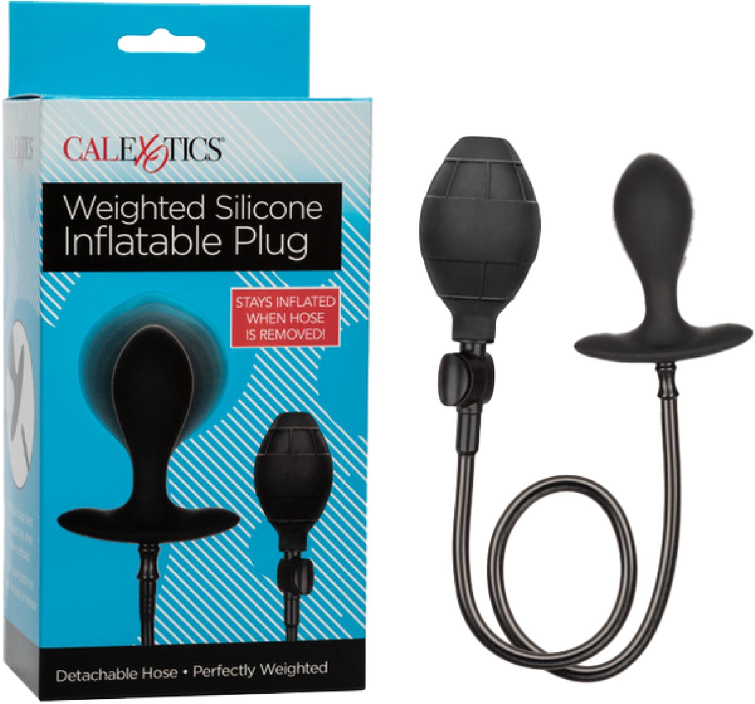 Weighted Silicone Inflatable Plug - Black - K. P.