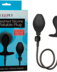 Weighted Silicone Inflatable Plug - Black - K. P.