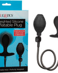 Weighted Silicone Inflatable Plug - Black - K. P.