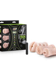 M For Men 3-Pack Self-Lubricating Vibrating Strokers