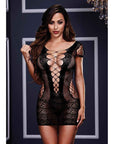 Baci White Label Corset Front Lace Mini Dress - Black
